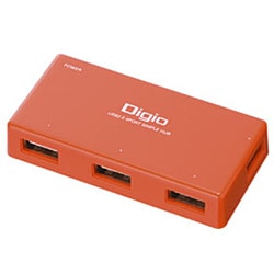 USB2.0ハブ 4ポート オレンジ UH-2204UDD