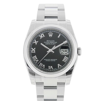 OYSTER PERPETUAL DATEJUST（オイスター パーペチュアル デイトジャスト）ブラック ローマ 自動巻き メンズ 並行輸入品 116200