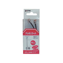 テレホンコード 6極4芯 ブラック 0.5m ETL-105B