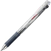 多色ボールペン クリップ-オン スリム 2C 0.7mm ノック式 インク色:2色(黒・赤) 本体色:透明 油性 可動式バインダークリップ採用 B2A5-C