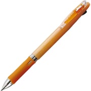 多色ボールペン クリップ-オン スリム 2C 0.7mm ノック式 インク色:2色(黒・赤) 本体色:パステルオレンジ 油性 可動式バインダークリップ採用 B2A5-WOR