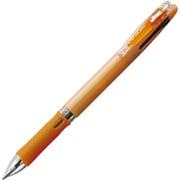 多色ボールペン クリップ-オン スリム 3C 0.7mm ノック式 インク色:3色(黒・青・赤) 本体色:パステルオレンジ 油性 可動式バインダークリップ採用 B3A5-WOR