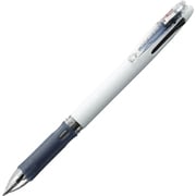 多色ボールペン クリップ-オン スリム 3C 0.7mm ノック式 インク色:3色(黒・青・赤) 本体色:白 油性 可動式バインダークリップ採用 B3A5-W