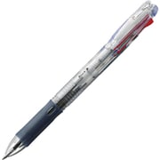 多色ボールペン クリップ-オン スリム 4C 0.7mm ノック式 インク色:4色(黒・青・赤・緑) 本体色:透明 油性 可動式バインダークリップ採用 B4A5-C