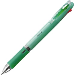 多色ボールペン クリップ-オン スリム 4C 0.7mm ノック式 インク色：4色（黒・青・赤・緑） 本体色：パステルグリーン 油性 可動式バインダークリップ採用 B4A5-WG