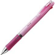 多色ボールペン クリップ-オン スリム 4C 0.7mm ノック式 インク色:4色(黒・青・赤・緑) 本体色:パステルピンク 油性 可動式バインダークリップ採用 B4A5-WP