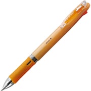 多色ボールペン クリップ-オン スリム 4C 0.7mm ノック式 インク色:4色(黒・青・赤・緑) 本体色:パステルオレンジ 油性 可動式バインダークリップ採用 B4A5-WOR