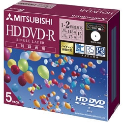 VR75NP5 [録画用HD DVD-R(追記型)　1-2倍速　5枚　インクジェットプリンター対応]