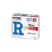 データ記録用ディスク CD-R 700MB 48倍速対応 インクジェットプリンタ対応 ホワイトレーベル 10枚 CD-R80PWDX10B