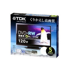 録画用DVD-RW 120分 2-4倍速 5枚 CPRM対応 インクジェットプリンタ対応 DRW120DPWB5S