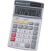 12桁 ビッグディスプレイ卓上電卓 ジャストサイズ D-2860T