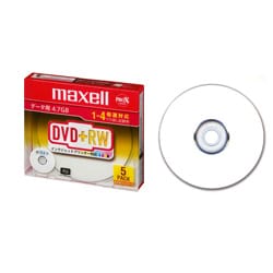 データ用DVD+RW 4倍速 4.7GB 5枚 インクジェットプリンター対応 D+RW47PWB.S1P5S A