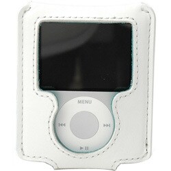 LS-NAN-WHT-03 （ホワイト/グリーン） [iPod nano 3rd用レザーケース]