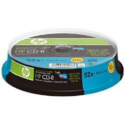 CD-R 700MB 52倍速対応 インクジェットプリンタ対応ホワイトレーベル 10枚入 CDR80HPWBX10S