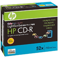CD-R 700MB 52倍速対応 ライトスクライブドライブ対応5カラーディスク 10枚入 CDR80HLCBX10P