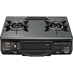 ガステーブル(都市ガス13A用左強火タイプ) RT-653GCTS-B-L(ブラック)