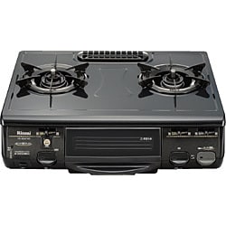 ガステーブル(プロパンガス用左強火タイプ) RT-653GCTS-B-L(ブラック)