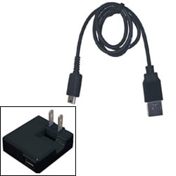 OWL-CBJA-DSL USB充電ケーブルプラグ 収納式ACアダプタ付属 ブラック [DSLite用]