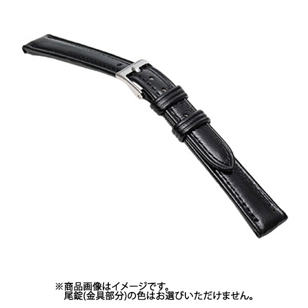 C631AF [時計バンド グレーシャス ラム へり返し 黒 10mm]