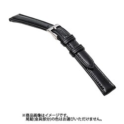 C631AH [時計バンド グレーシャス ラム へり返し 黒 11mm]