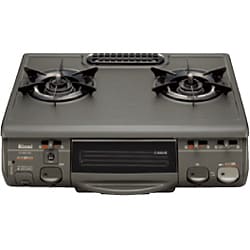 ガステーブル（プロパンガス用左強火タイプ） RT-650GFTS-BK-L（ブラック）