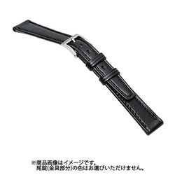 C113AI [時計バンド グレーシャス カーフ へり返し 黒 12mm]