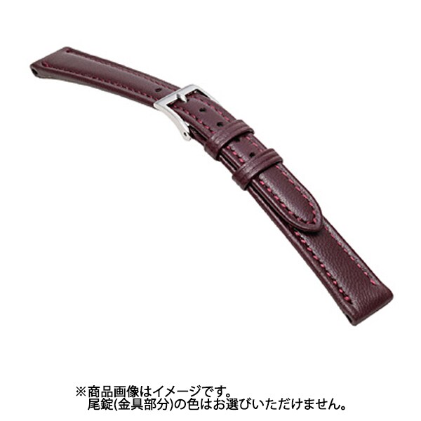 C631EL [時計バンド グレーシャス ラム へり返し ワイン 14mm]