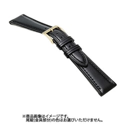 C131AN [時計バンド グレーシャス ラム へり返し 黒 16mm]