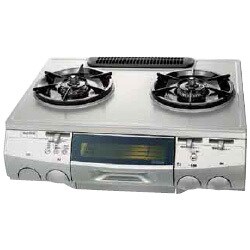 ガステーブル（プロパンガス用左強火タイプ） シルバー LG-2244FASG-L-LP