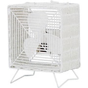 卓上扇 HIM-362-WH(ホワイト) Pieria 籐風インテリア扇風機(角型・16cm)