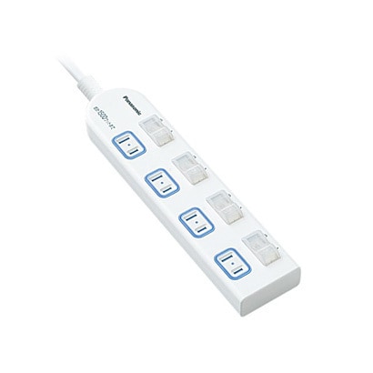 ザ・タップX 個別スイッチ付 4個口 2m ホワイト WHA25244WP