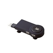USB2.0ハブ 4ポート セルフ/バスパワー両対応 固定吸盤付 ブラック U2H-FC054SBK
