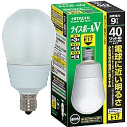 電球形蛍光灯 ナイスボールV E17口金 ハイルミックN色（3波長形昼白色） A10形（9W） EFA10EN/9A･E17