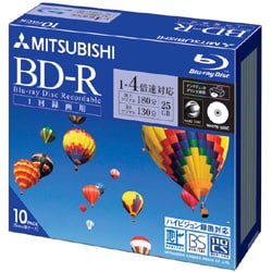 録画用 BD-R 1-4倍速 25GB インクジェットプリンタ対応 10枚 VBR130YP10