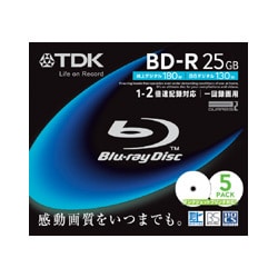 録画用BD-R追記型 1-2倍速 片面1層 25GB 5枚 BRV25PWA5S