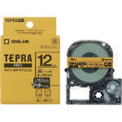 テプラPROテープ マット 黄（ウコン色） 黒文字 12mm幅 8m SB12Y