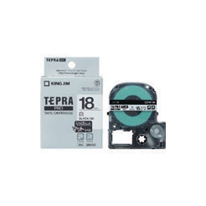テプラPROテープ マット 白 黒文字 18mm幅 8m SB18S