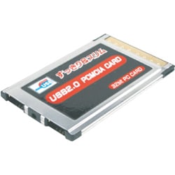 PCM-USB2 [カードバス接続 USB増設カード 2ポート 補助USB電源ケーブル付属]