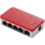 100BASE-TX対応 スイッチングハブ 5ポート レッド LAN-SW05BRD