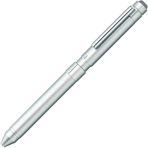 多機能ペン シャーボX ST3（シャープ部機構1本・ボールペン替芯2本別売） 回転繰り出し方式 本体色：シルバー シンプルデザイン SB14-S