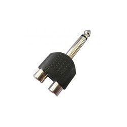 変換アダプター 6.3mmモノラル標準プラグ-ピン（RCA）ジャック×2 AD-623