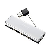 USB2.0ハブ 3+1ポートバスパワー対応 ケーブル収納タイプ ホワイト USB-HUB236WH