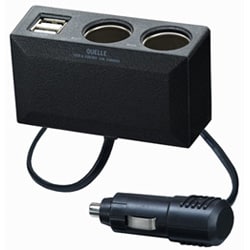 CUMA01BK [（ブラック） USB2ポート&2連ソケット マルチカーチャージャー]