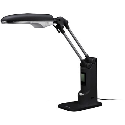 USB接続 LEDスタンドライト＆クロック ブラック GH-LED16STK