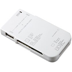 46メディア対応 USB2.0 ハブ付カードリーダライタ ホワイト ADR-MLT5HW