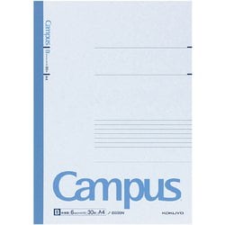 キャンパスノート A4（297×210mm） B罫（中横罫）/罫幅6mm 無線とじ 41行 30枚 ノ-203BN