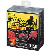 CD/DVD用ソフトケース MEDIA PASS 1枚収納 黒 50枚 EDC-CME1-50D
