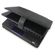 PDAIR レザーケース for Aspire One 横開きタイプ 液晶保護シート付 ブラック PALCAOA150B/BL