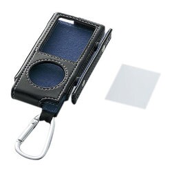 4th iPod nano用巻取りソフトレザーケース&液晶保護フィルム ブラック AVD-LCRA4NBK