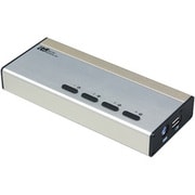 CPU切替器 USBマウス・PS/2キーボード・DVIモニタ・スピーカー対応 PC4台用 REX-430XDA